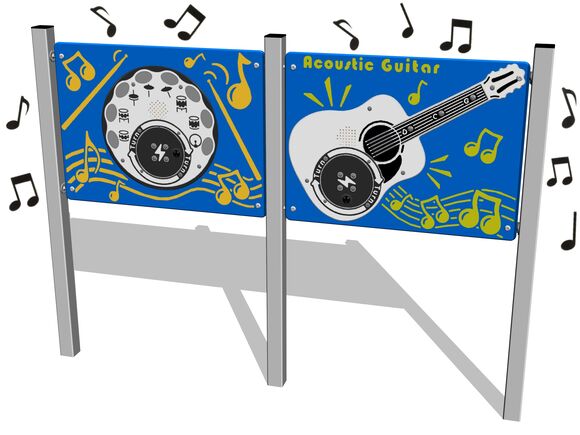 Edukačný panel - Gitara, bicie a činely EDP6201KS - strieborná