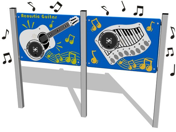 Edukačný panel - Piano a gitara EDP6202KS - strieborná