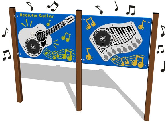 Edukačný panel - Piano a gitara EDP6202KW - hnedá