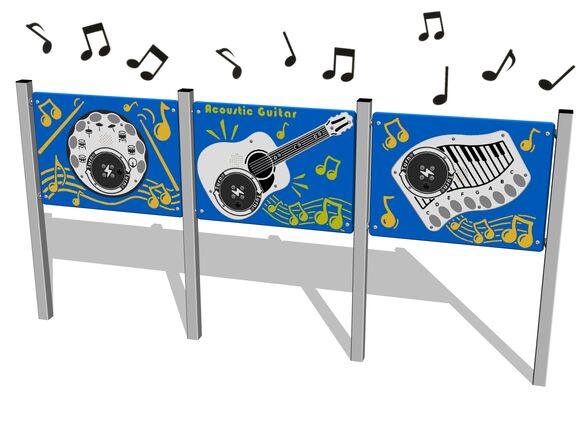 Edukačný panel - Orchester (Piano, gitara, bicie a činely) EDP6301KS - strieborná