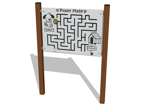 Edukačný panel - Šteňacie bludisko - hnedá