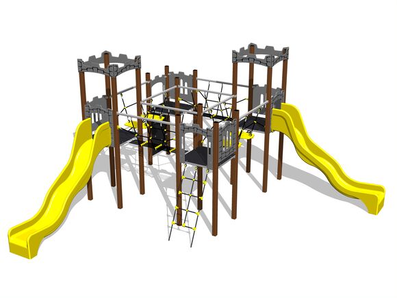 Herná zostava hrad UNH4016KW - hnedá