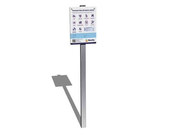 Informačná tabuľa vrátane prevádzkového poriadku pre detské ihrisko IT100K