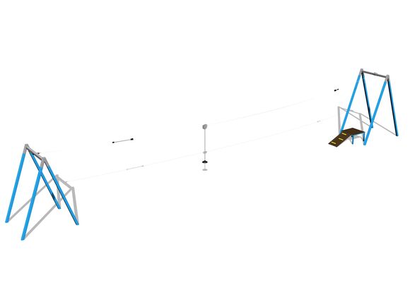 Lanovka ačková s nástupištem LD020KB - modrá
