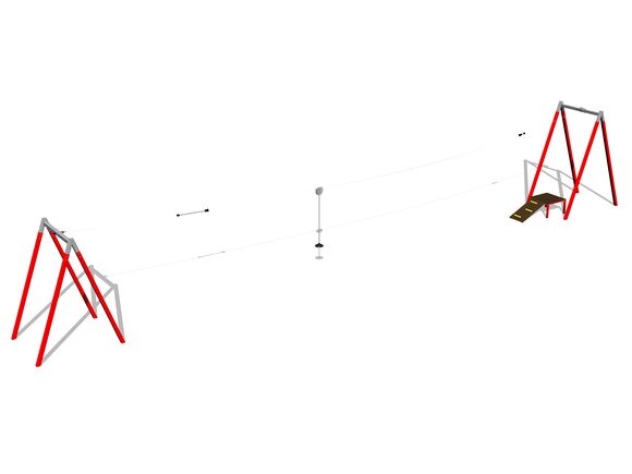 Lanovka ačková s nástupištem LD020KR - červená