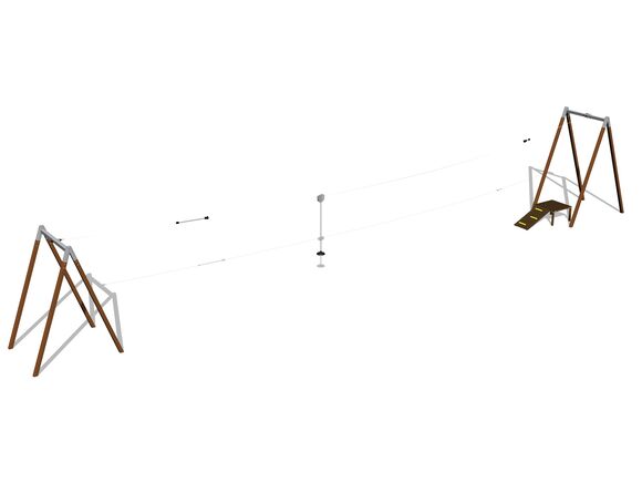 Lanovka ačková s nástupištem LD020KW - hnědá