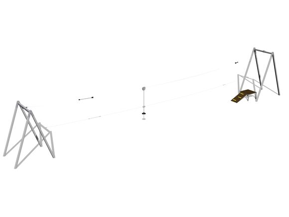 Lanovka ačková s nástupištem LD020K - pozinkovaná