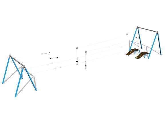 Lanovka ačková s nástupištem LD031KB - modrá