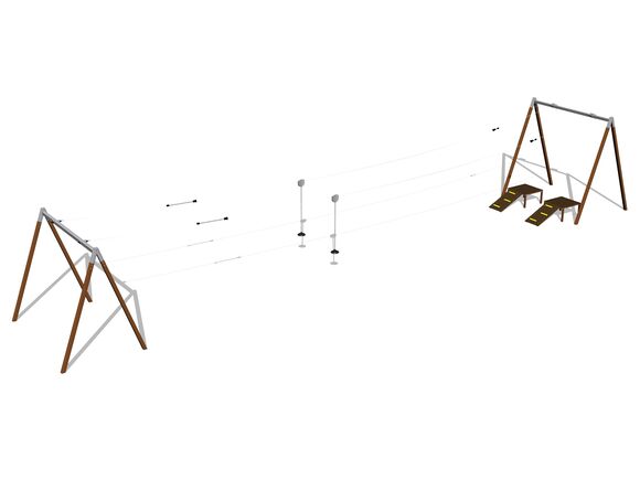 Lanovka ačková s nástupištem LD031KW - hnědá