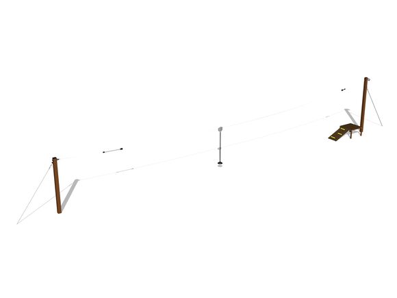 Lanovka stĺpová s nástupištem LD011KW - hnědá