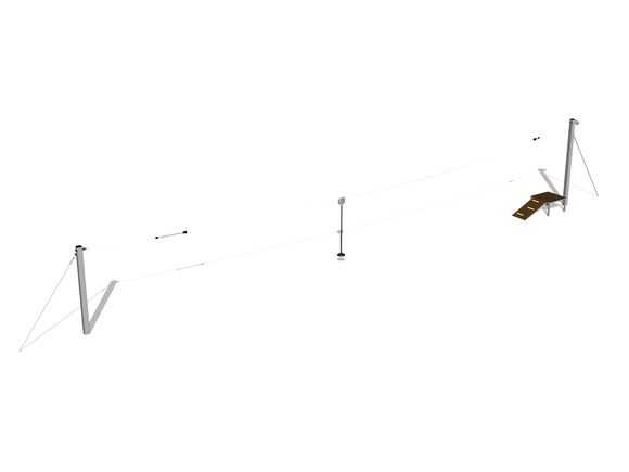 Lanovka stĺpová s nástupištem LD011K - pozinkovaná