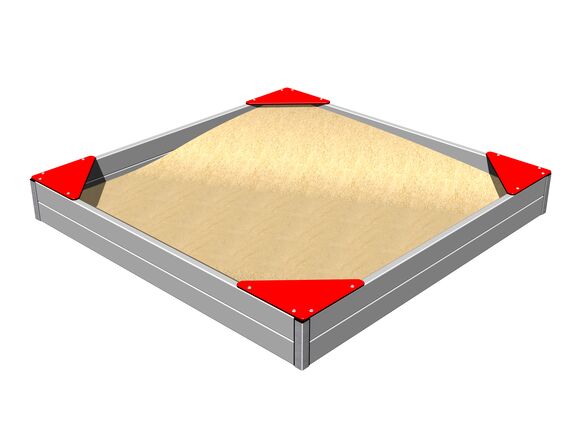 Sedačky na štvorboké pieskovisko SP001KR - červená