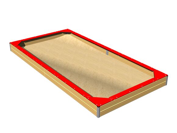 Sedačky na celý obvod pieskoviska 4x2 m SP420DR - červená