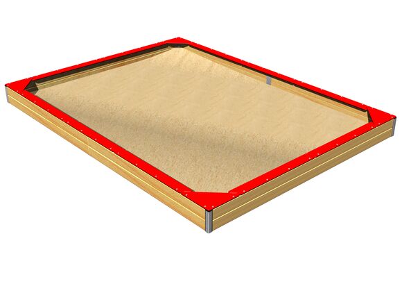 Sedačky na celý obvod pieskoviska 4x3 m SP430DR - červená