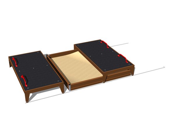 Pieskovisko s posuvným krytom 3x3 m PK330KW - hnedá