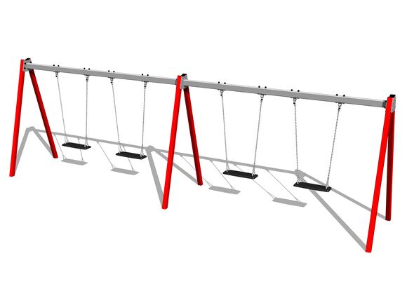 Reťazová štvorhojdačka RH6411KR - červená (v.p. 1,0 m)