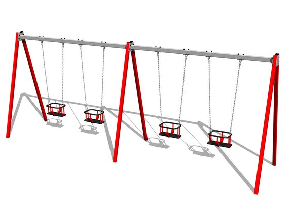 Reťazová štvorhojdačka RH6413KR - červená (v.p. 1,5 m)
