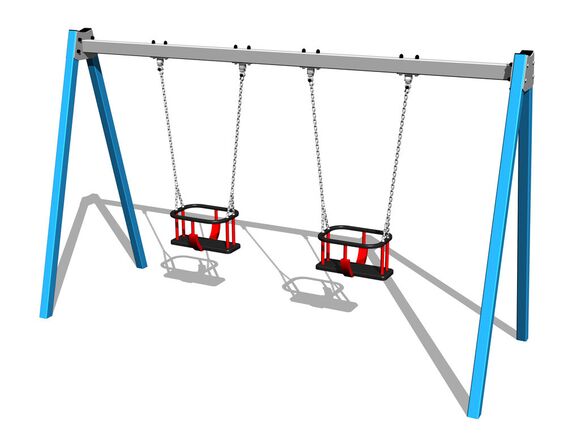 Reťazová dvojhojdačka RH6213KB - modrá (v.p. 1,0 m)