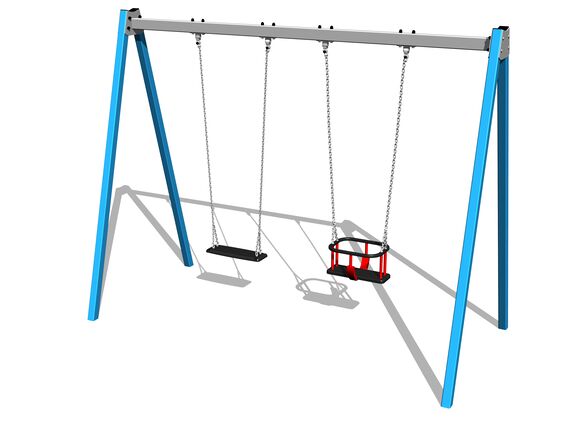 Reťazová dvojhojdačka RH6212KB - modrá (v.p. 1,5 m)