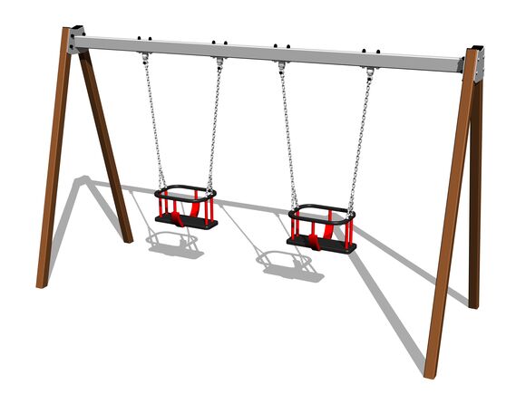 Reťazová dvojhojdačka RH6213KW - hnedá (v.p. 1,0 m)