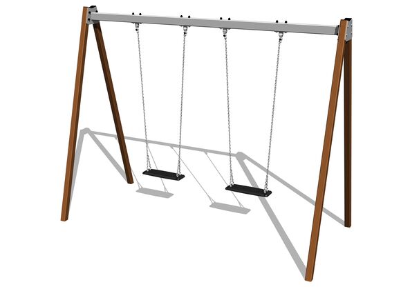 Reťazová dvojhojdačka RH6211KW - hnedá (v.p. 1,5 m)