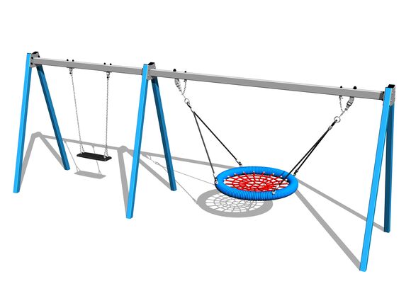 Reťazová dvojhojdačka RH6221KB - modrá (v.p. 1,0 m)