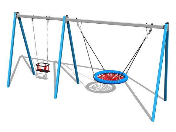 Reťazová dvojhojdačka RH6222KB - modrá (v.p. 1,5 m)