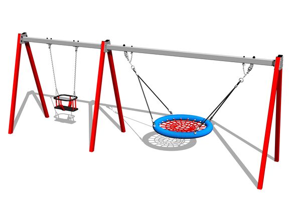 Reťazová dvojhojdačka RH6222KR - červená (v.p. 1 m)