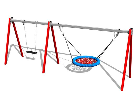 Reťazová dvojhojdačka RH6221KR - červená (v.p. 1,0 m)