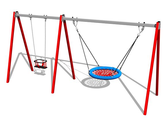 Reťazová dvojhojdačka RH6222KR - červená (v.p. 1,5 m)