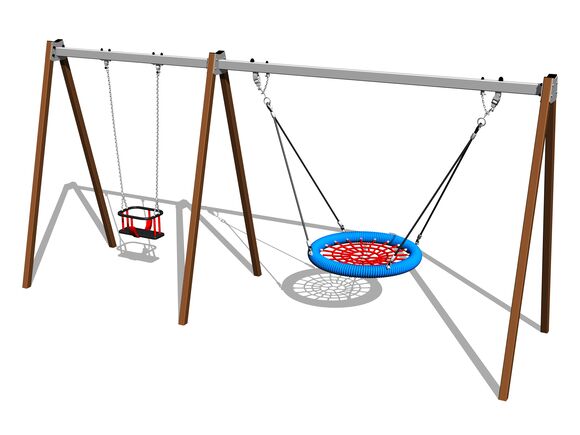 Reťazová dvojhojdačka RH6222KW - hnedá (v.p. 1,5 m)
