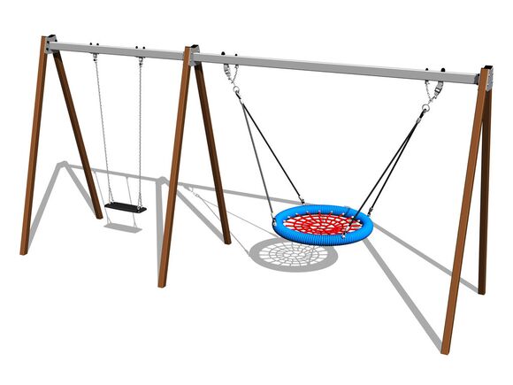 Reťazová dvojhojdačka RH6221KW - hnedá (v.p. 1,5 m)