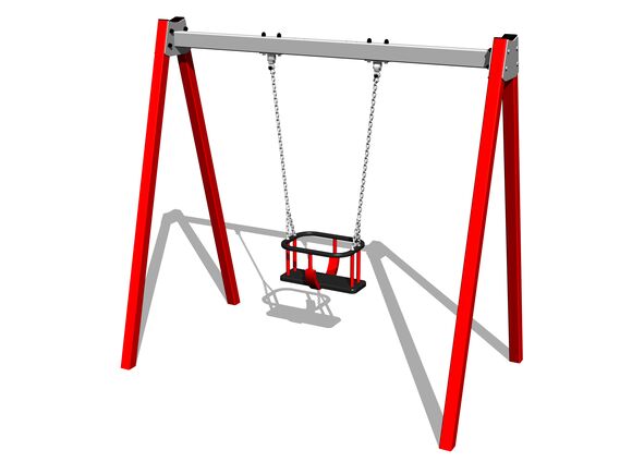 Reťazová hojdačka RH6112KR - červená (v.p. 1,0 m)