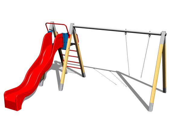 Reťazová hojdačka so šmýkačkou RH150D (v.p. 1.5 m)