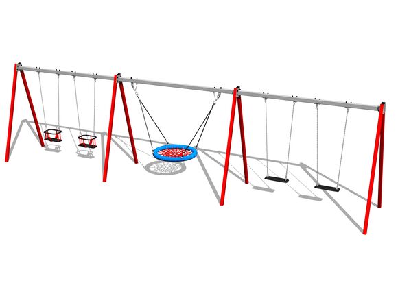 Reťazová päťhojdačka RH6521KR - červená (v.p. 1,5 m)