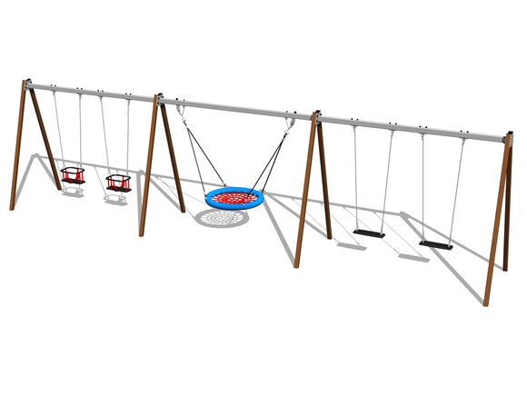 Reťazová päťhojdačka RH6521KW - hnedá (v.p. 1,5 m)