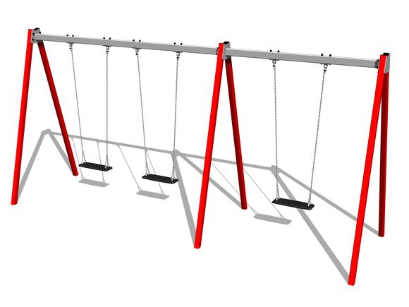Reťazová trojhojdačka RH6311KR - červená (v.p. 1,5 m)