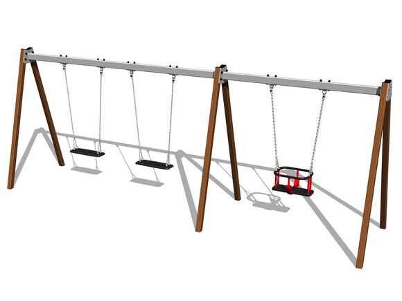 Reťazová trojhojdačka RH6312KW - hnedá (v.p. 1,0 m)