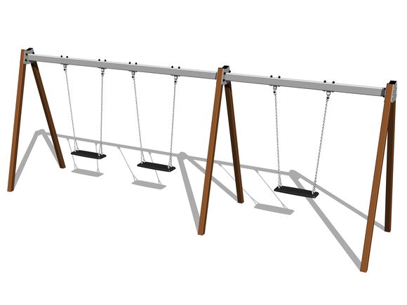 Reťazová trojhojdačka RH6311KW - hnedá (v.p. 1,0 m)