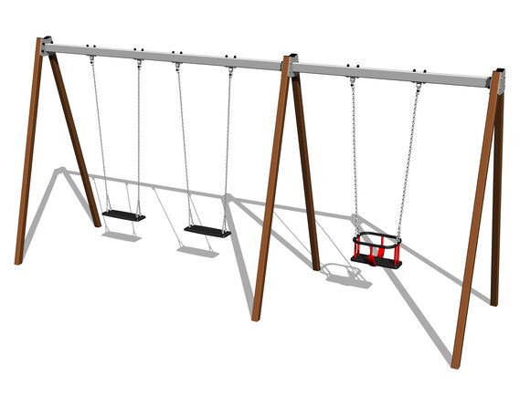 Reťazová trojhojdačka RH6312KW - hnedá (v.p. 1,5 m)