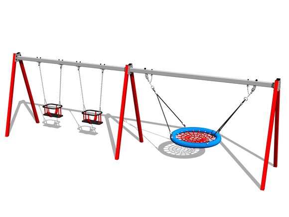 Reťazová trojhojdačka RH6323KR - červená (v.p. 1 m)