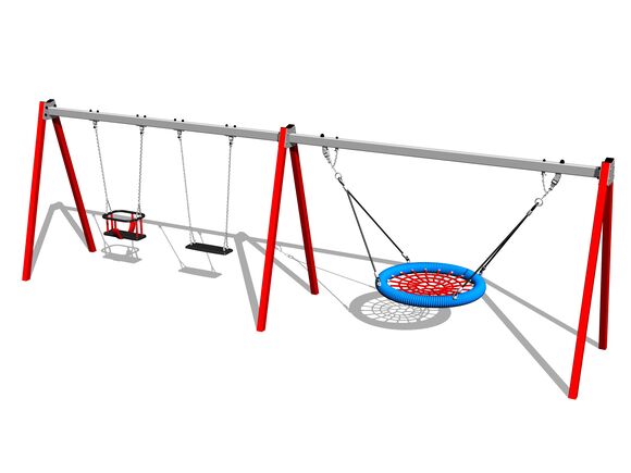 Reťazová trojhojdačka RH6322KR - červená (v.p. 1,0 m)