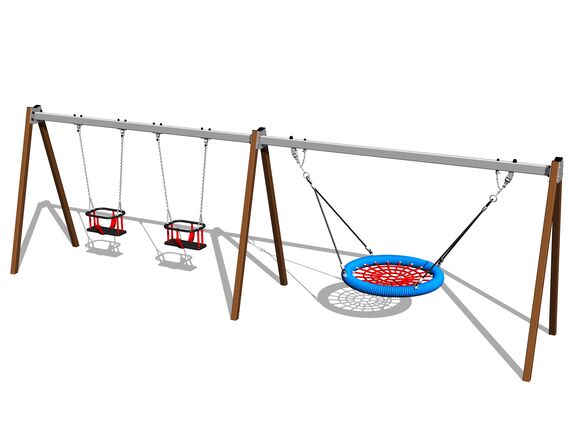 Reťazová trojhojdačka RH6323KW - hnedá (v.p. 1 m)