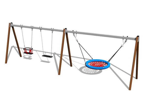 Reťazová trojhojdačka RH6322KW - hnedá (v.p. 1 m)