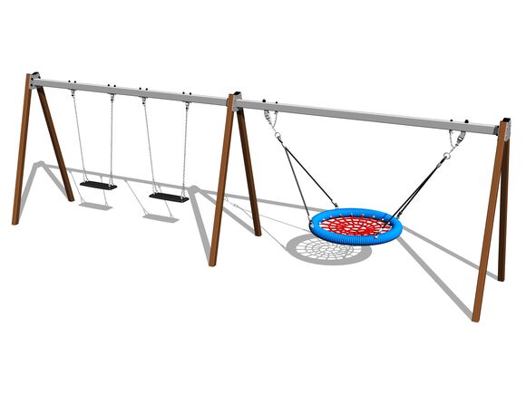 Reťazová trojhojdačka RH6321KW - hnedá (v.p. 1,0 m)