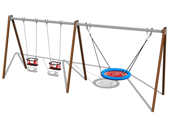 Reťazová trojhojdačka RH6323KW - hnedá (v.p. 1,5 m)