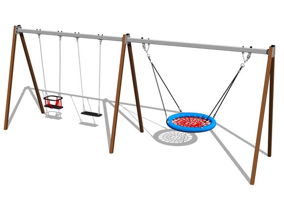 Reťazová trojhojdačka RH6322KW - hnedá (v.p. 1,5 m)