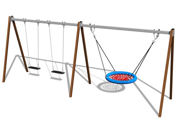 Reťazová trojhojdačka RH6321KW - hnedá (v.p. 1,5 m)