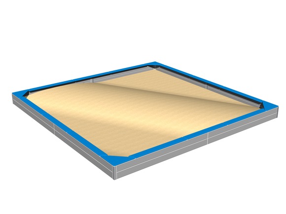 Sedačky na celý obvod pieskoviska 4x4 m SP440KB - modrá