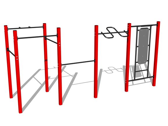 Street workoutová zostava WS8012RD - červená